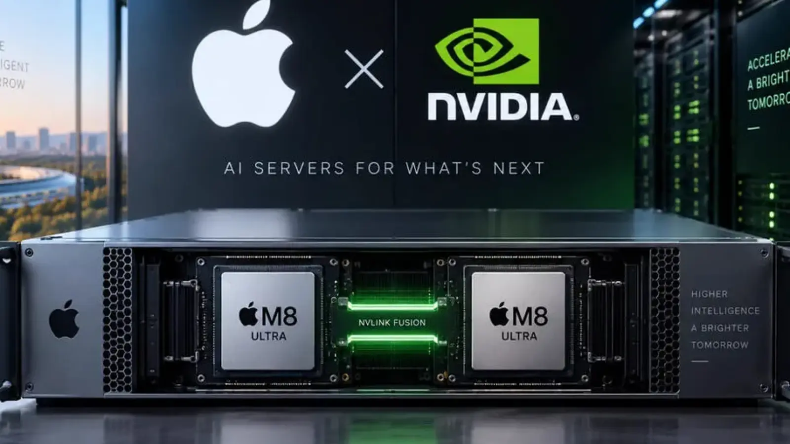 Apple plāno serverus ar M8 čipiem un NVLink Fusion